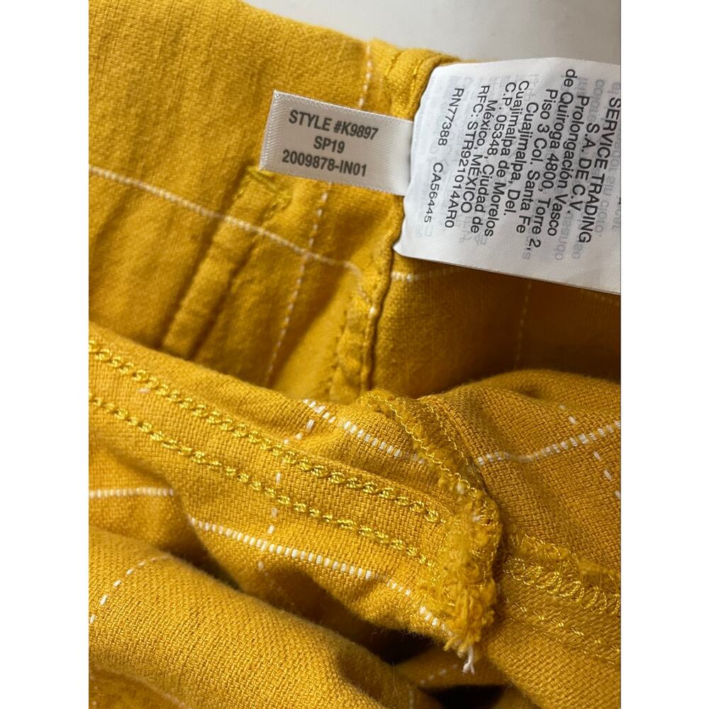 Madewell Emmett Wide Leg Crop Pants Windowpane Golden Yellow Fall Womens 29 - Picture 14 of 16